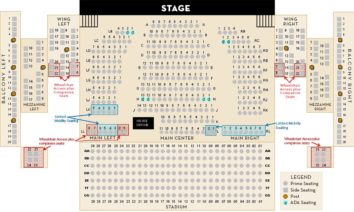 Pikes Peak Center Seating Map